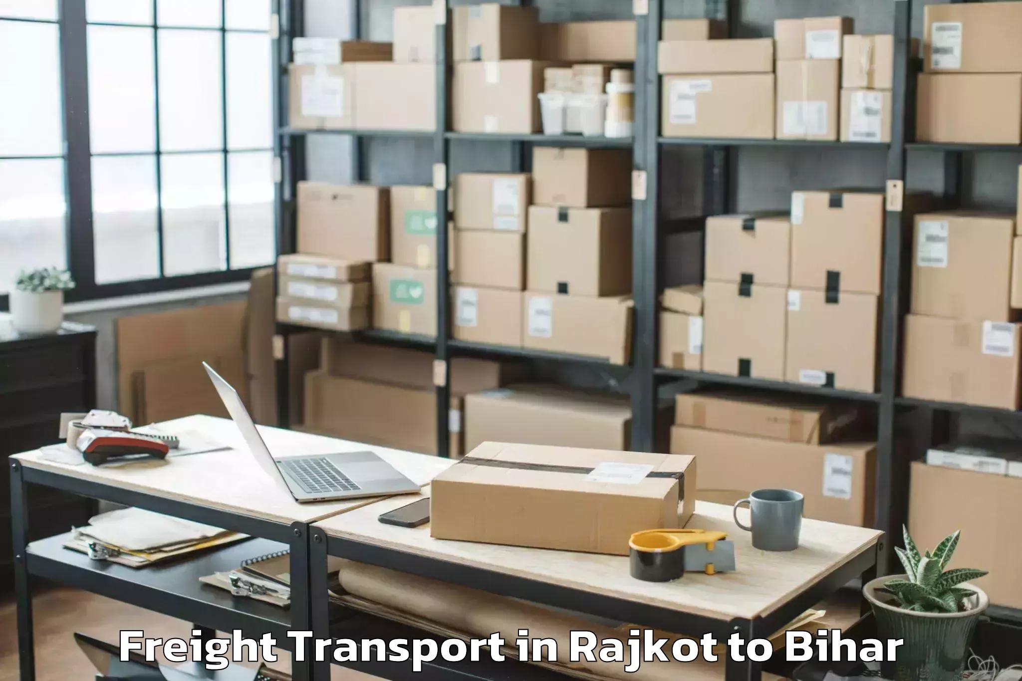 Trusted Rajkot to Lauria Nandangarh Freight Transport